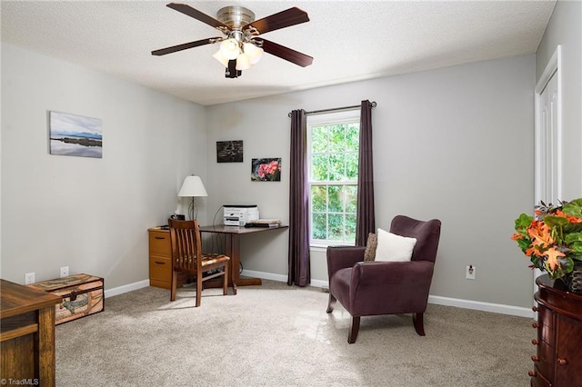 3714 Courtland Cir, Thomasville, NC 27360 - carpeted office space with ceiling fan and baseboards