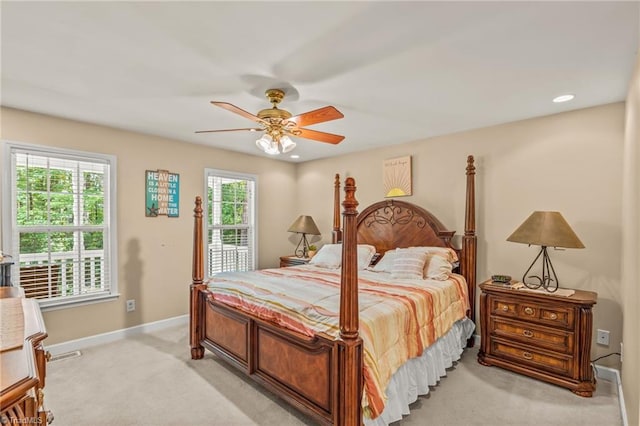 5805 Pine Hall Rd, Walnut Cove, NC 27052 - bedroom featuring light colored carpet, baseboards, and ceiling fan