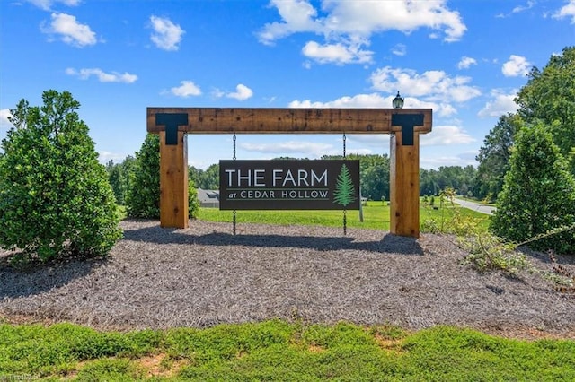 view of community sign