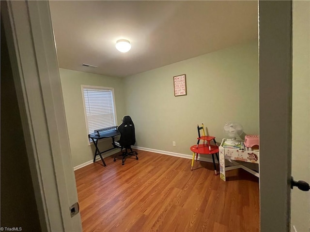 office featuring light wood-type flooring