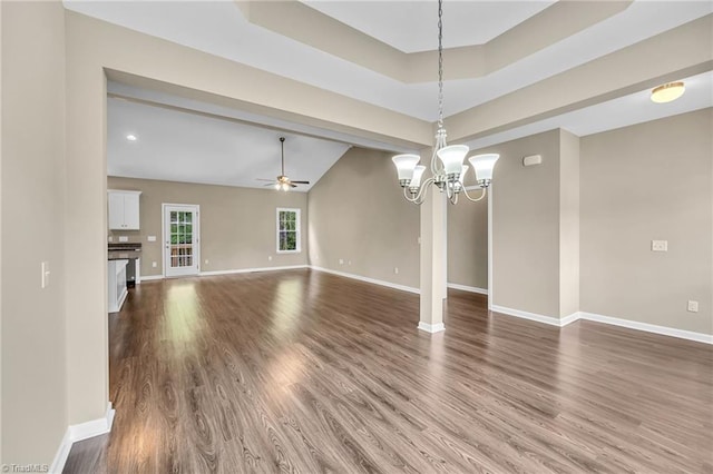 interior space with wood finished floors and baseboards