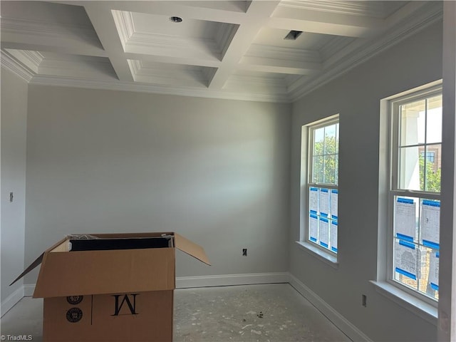 3301 Alyssa Way Lot 1, High Point, NC 27265 - spare room with coffered ceiling, beam ceiling, and crown molding