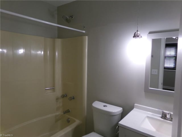 1074 Hickory Glen Rd, Winston-Salem, NC 27106 - bathroom featuring vanity, tub / shower combination, and toilet