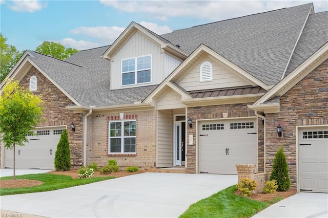 craftsman-style home with a garage