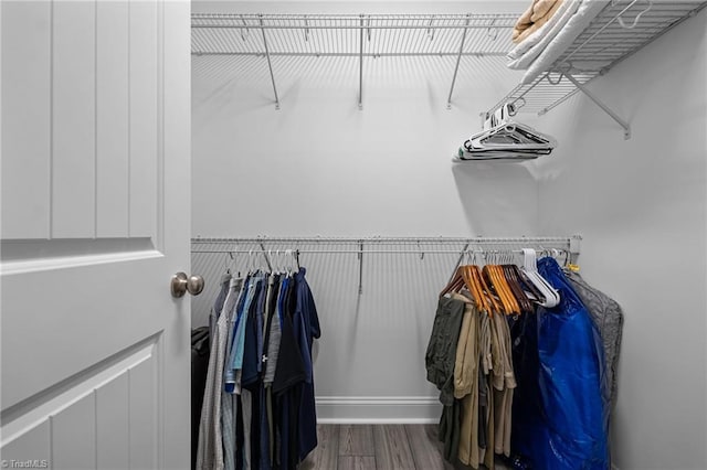 6624 Knob Creek Dr, Whitsett, NC 27377 - walk in closet with wood finished floors