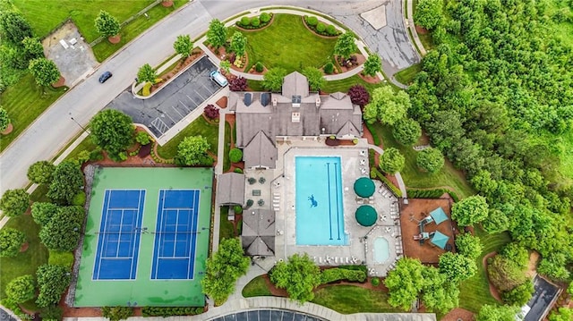 6624 Knob Creek Dr, Whitsett, NC 27377 - drone / aerial view of a pool