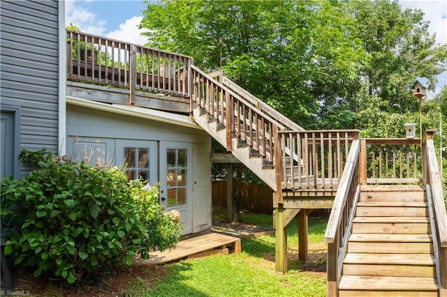 627 Mulberry St, Winston-Salem, NC 27101 - wooden deck with stairs