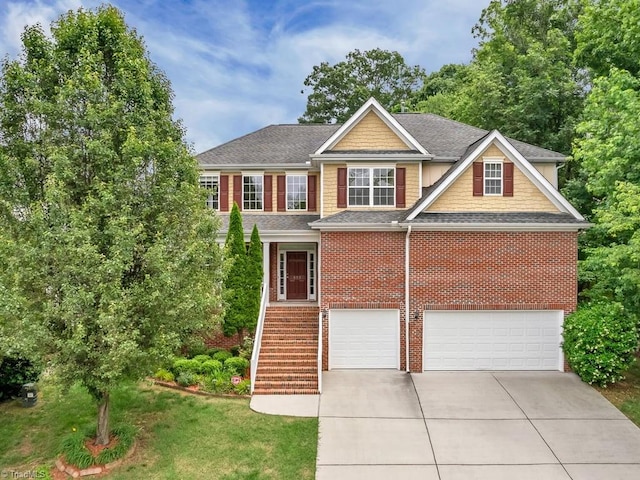 view of front of property featuring a garage