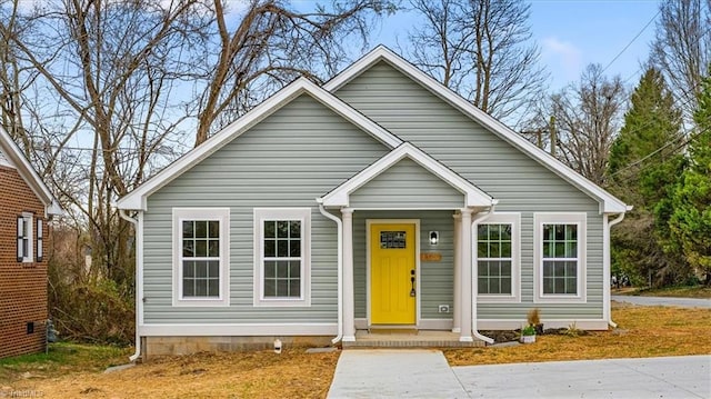 view of bungalow-style home