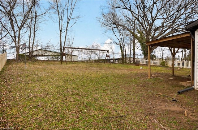 view of yard featuring fence