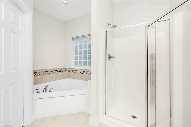 bathroom with plus walk in shower