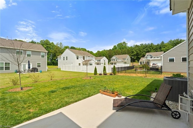 4077 Glenn Knoll Ln, Winston-Salem, NC 27107 - view of yard with a residential view, central air condition unit, and a patio