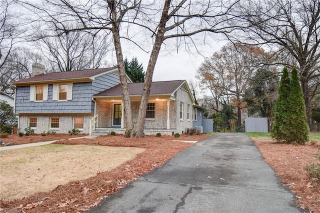 view of split level home