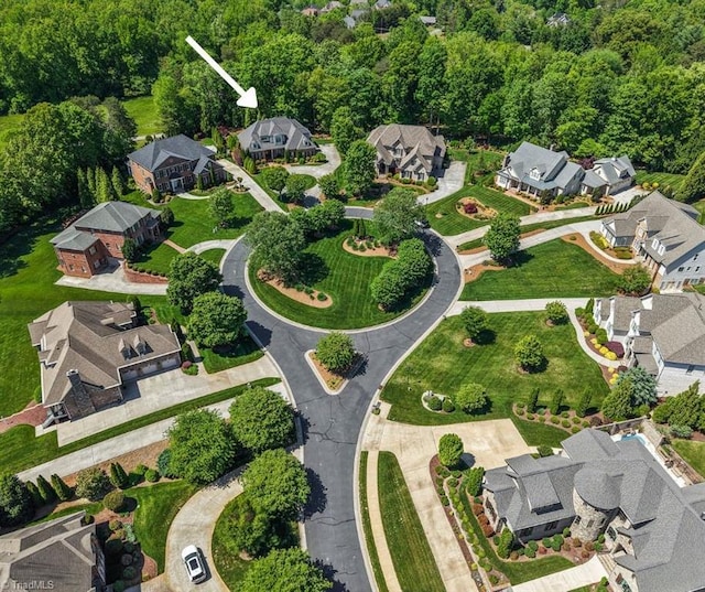 aerial view featuring a residential view