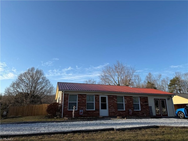 view of ranch-style home