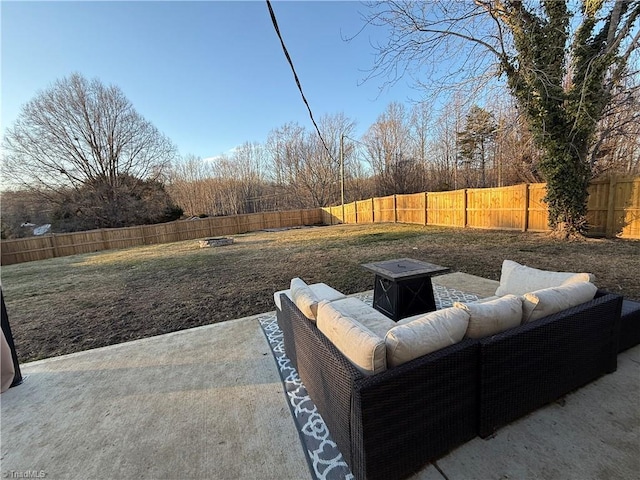 view of patio featuring an outdoor fire pit