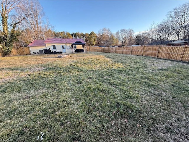 view of yard featuring a gazebo