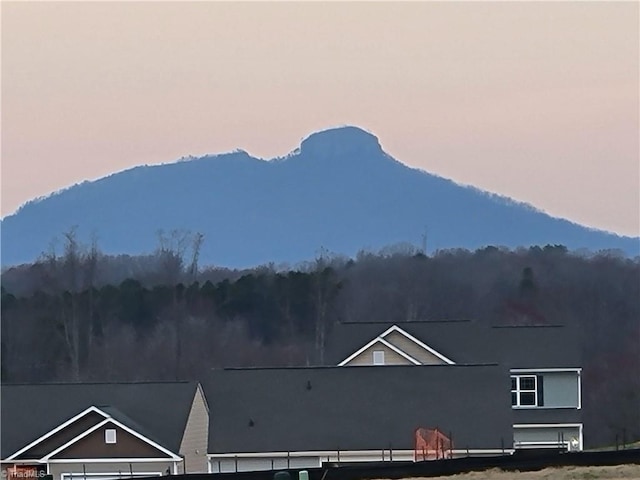 mountain view with a view of trees