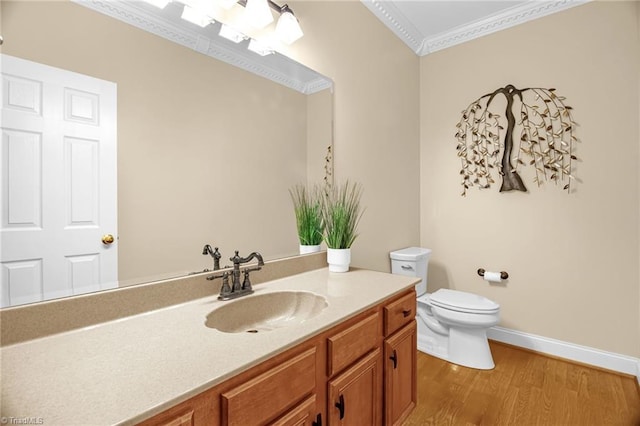 6707 Fegan Rd, Summerfield, NC 27358 - bathroom with crown molding, wood finished floors, and vanity