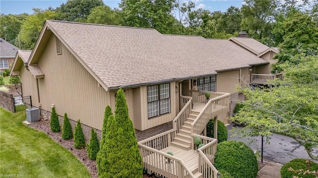 1312 Gilbrook Ct, High Point, NC 27262 - multi unit property with stairway, roof with shingles, a wooden deck, and central AC