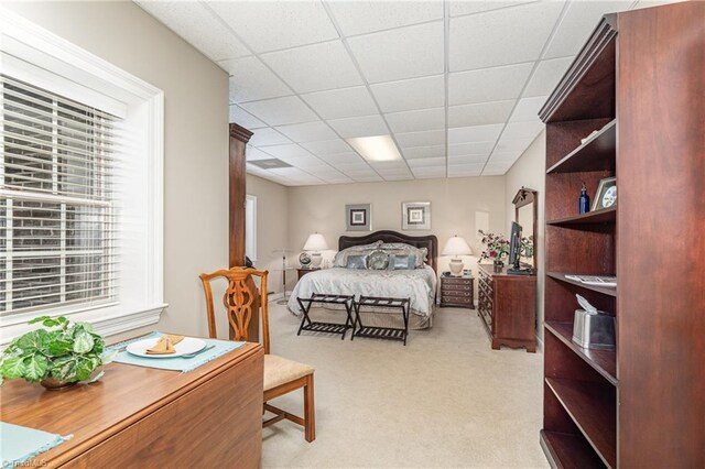 1312 Gilbrook Ct, High Point, NC 27262 - bedroom featuring light carpet and a paneled ceiling