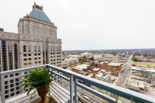 balcony with a view of city