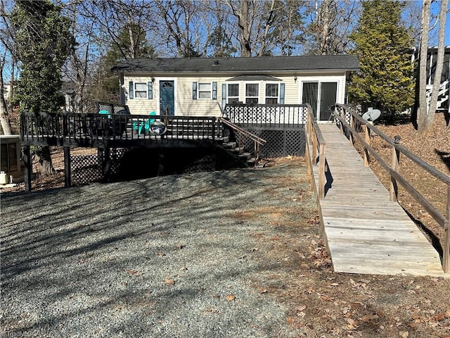 view of front facade with a deck