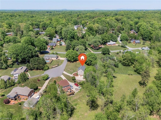 aerial view with a forest view