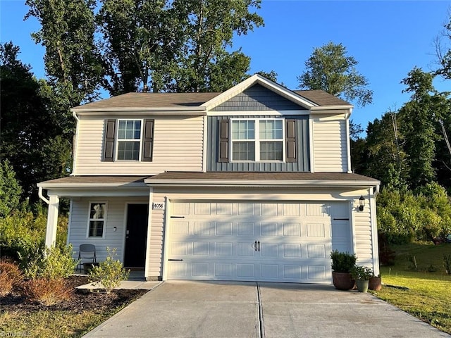 front of property featuring a garage