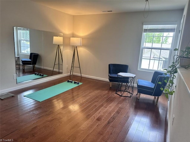 interior space featuring dark wood-type flooring