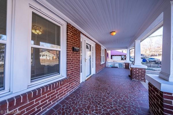 view of patio with a porch