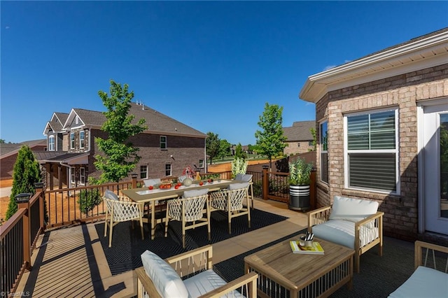 deck with an outdoor living space