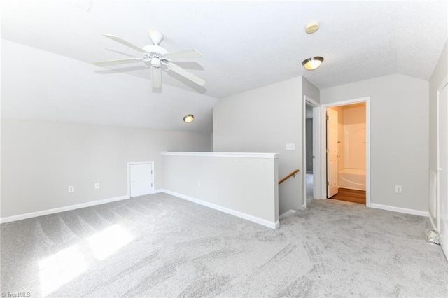 320 Apple Ridge Rd, Greensboro, NC 27406 - bonus room featuring lofted ceiling, carpet, ceiling fan, and baseboards