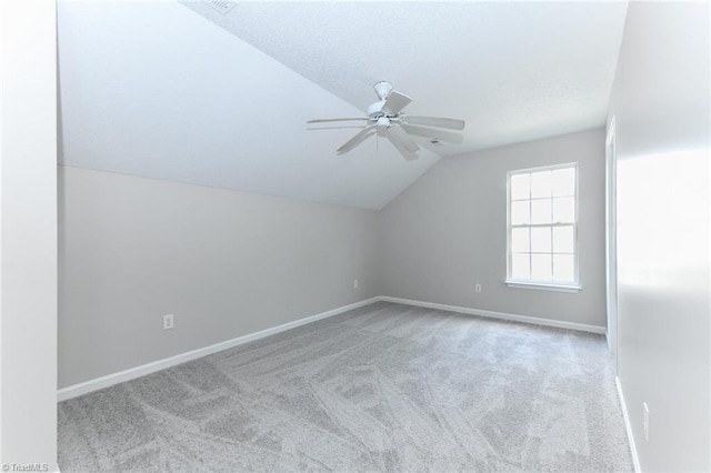 320 Apple Ridge Rd, Greensboro, NC 27406 - additional living space with lofted ceiling, a ceiling fan, carpet floors, and baseboards