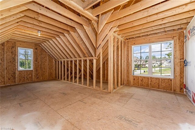 unfinished attic with plenty of natural light