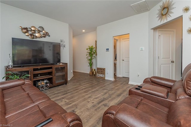 1272 Adrian Ct, Mebane, NC 27302 - living room with wood finished floors, baseboards, and recessed lighting