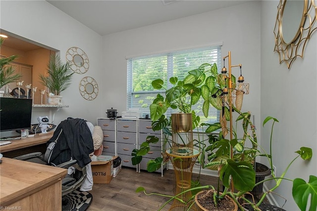 1272 Adrian Ct, Mebane, NC 27302 - office area featuring wood finished floors and plenty of natural light