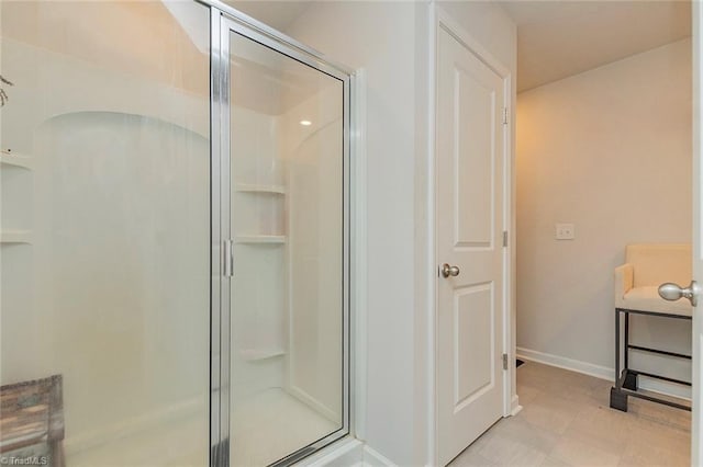 1272 Adrian Ct, Mebane, NC 27302 - bathroom featuring a shower stall and baseboards