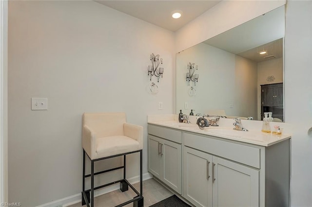 1272 Adrian Ct, Mebane, NC 27302 - bathroom with double vanity and recessed lighting
