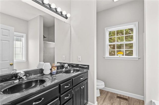 159 Forest Abbey Ln, China Grove, NC 28023 - full bath featuring double vanity, wood finished floors, and a shower