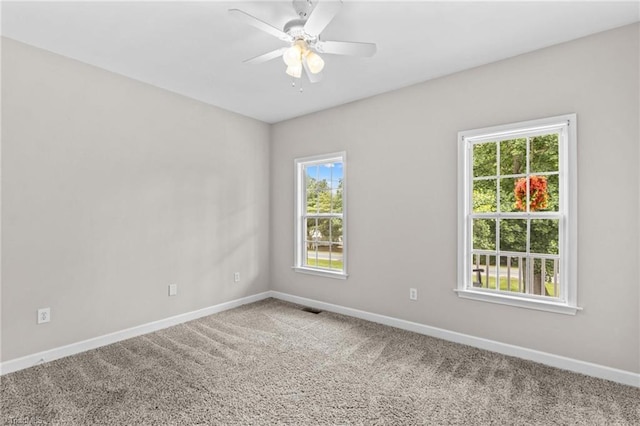 159 Forest Abbey Ln, China Grove, NC 28023 - carpeted empty room with baseboards and ceiling fan