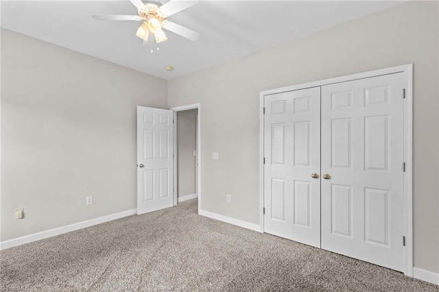 159 Forest Abbey Ln, China Grove, NC 28023 - unfurnished bedroom featuring carpet, a closet, and a ceiling fan