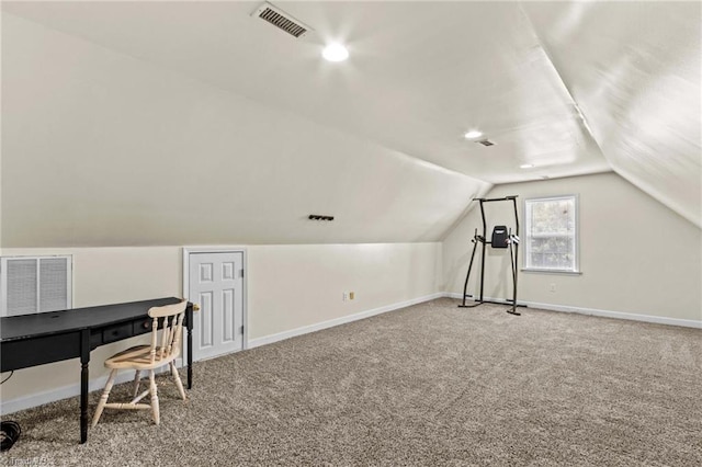 159 Forest Abbey Ln, China Grove, NC 28023 - unfurnished office with carpet floors and lofted ceiling