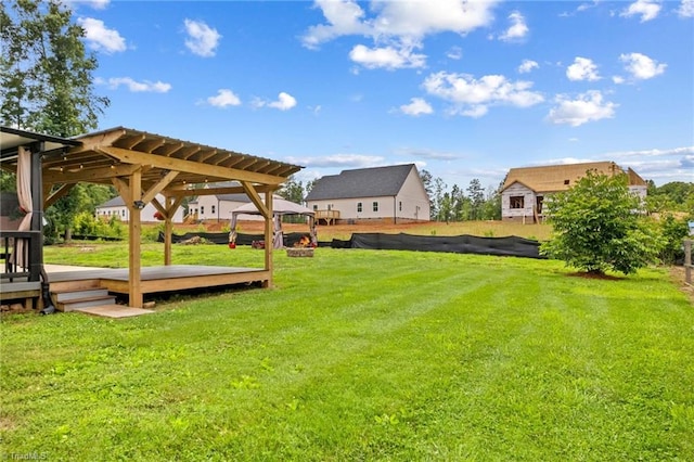 159 Forest Abbey Ln, China Grove, NC 28023 - view of yard featuring a gazebo and a wooden deck