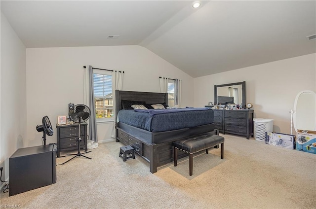 417 Daniel Dr, Lexington, NC 27295 - bedroom featuring carpet, lofted ceiling, and a desk