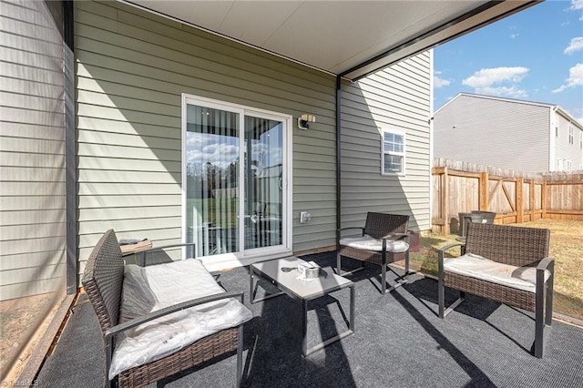 view of patio with an outdoor hangout area