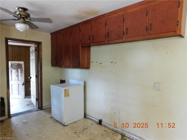 314 S Mccallum St, Candor, NC 27229 - laundry area featuring a ceiling fan and light floors
