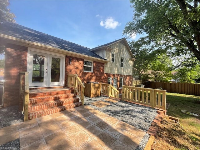 100 Petree Rd, Winston-Salem, NC 27106 - wooden terrace featuring french doors