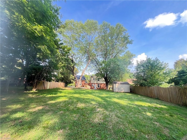 100 Petree Rd, Winston-Salem, NC 27106 - fenced backyard with a storage unit