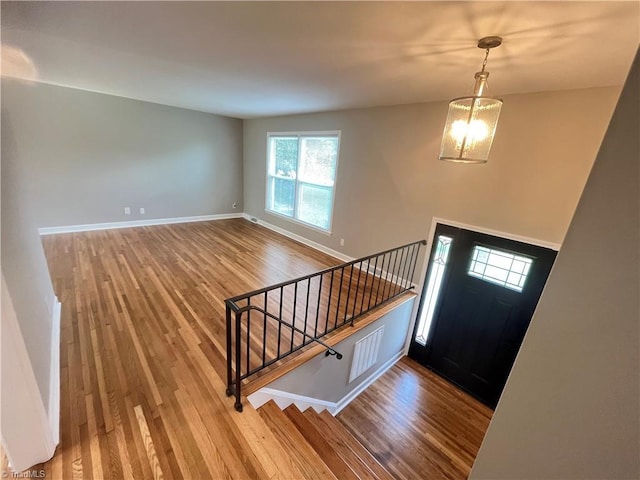 100 Petree Rd, Winston-Salem, NC 27106 - entryway with wood finished floors and stairs